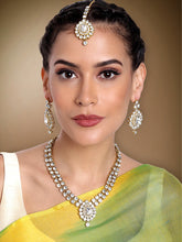 Starlit Ensemble American Diamond Necklace Set with Maangtikka