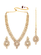 Starlit Ensemble American Diamond Necklace Set with Maangtikka