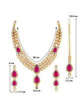 Graceful Pinks Kundan Stone Necklace Set