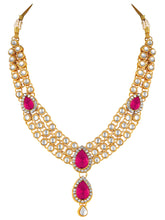 Graceful Pinks Kundan Stone Necklace Set