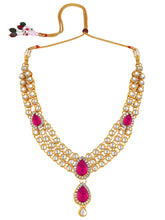 Graceful Pinks Kundan Stone Necklace Set