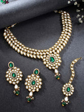 Ethereal Greens Kundan Stone Necklace Set