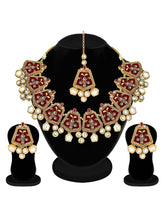 Rustic Radiance Maroon Meenakari Necklace Set