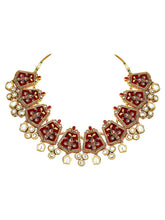 Rustic Radiance Maroon Meenakari Necklace Set