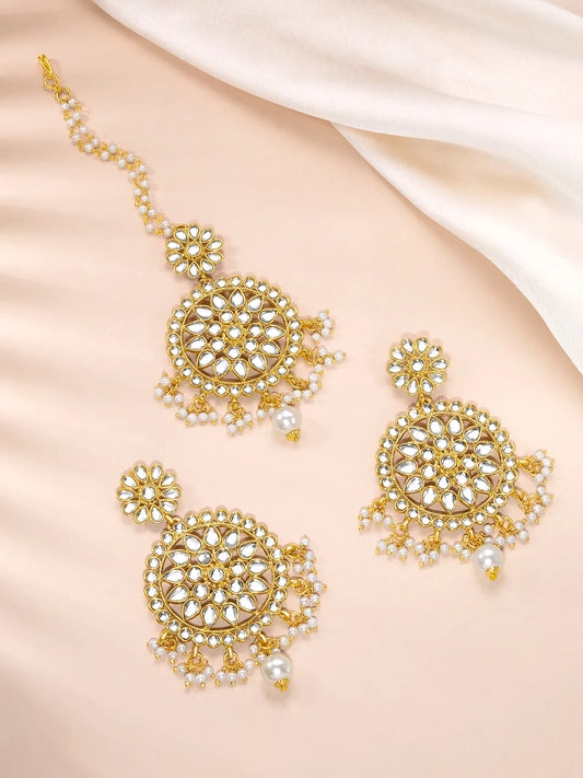 Regal Kundan Lariya Maangtikka Set