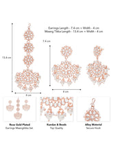 Rose Gold Plated Kundan Maang Tikka Set