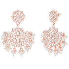 Rose Gold Plated Kundan Maang Tikka Set