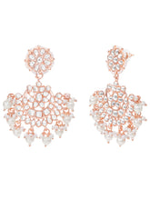 Rose Gold Plated Kundan Maang Tikka Set
