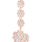 Rose Gold Plated Kundan Maang Tikka Set