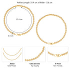 Glamorous Cubic Zirconia Studded Anklets