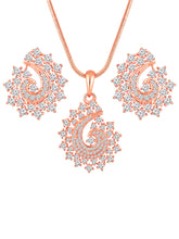 Petite Paisley Rose Gold CZ Pendant Set