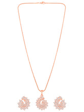 Petite Paisley Rose Gold CZ Pendant Set