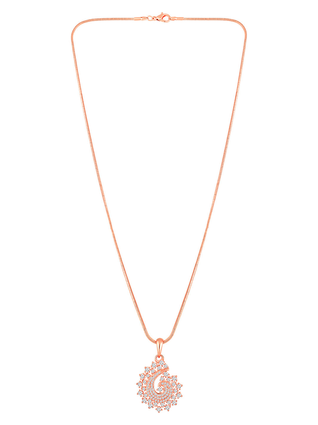 Petite Paisley Rose Gold CZ Pendant Set