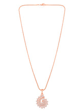 Petite Paisley Rose Gold CZ Pendant Set