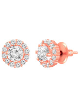 Radiant Rounds CZ Solitaire Rose Gold Pendant Set