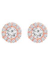 Radiant Rounds CZ Solitaire Rose Gold Pendant Set