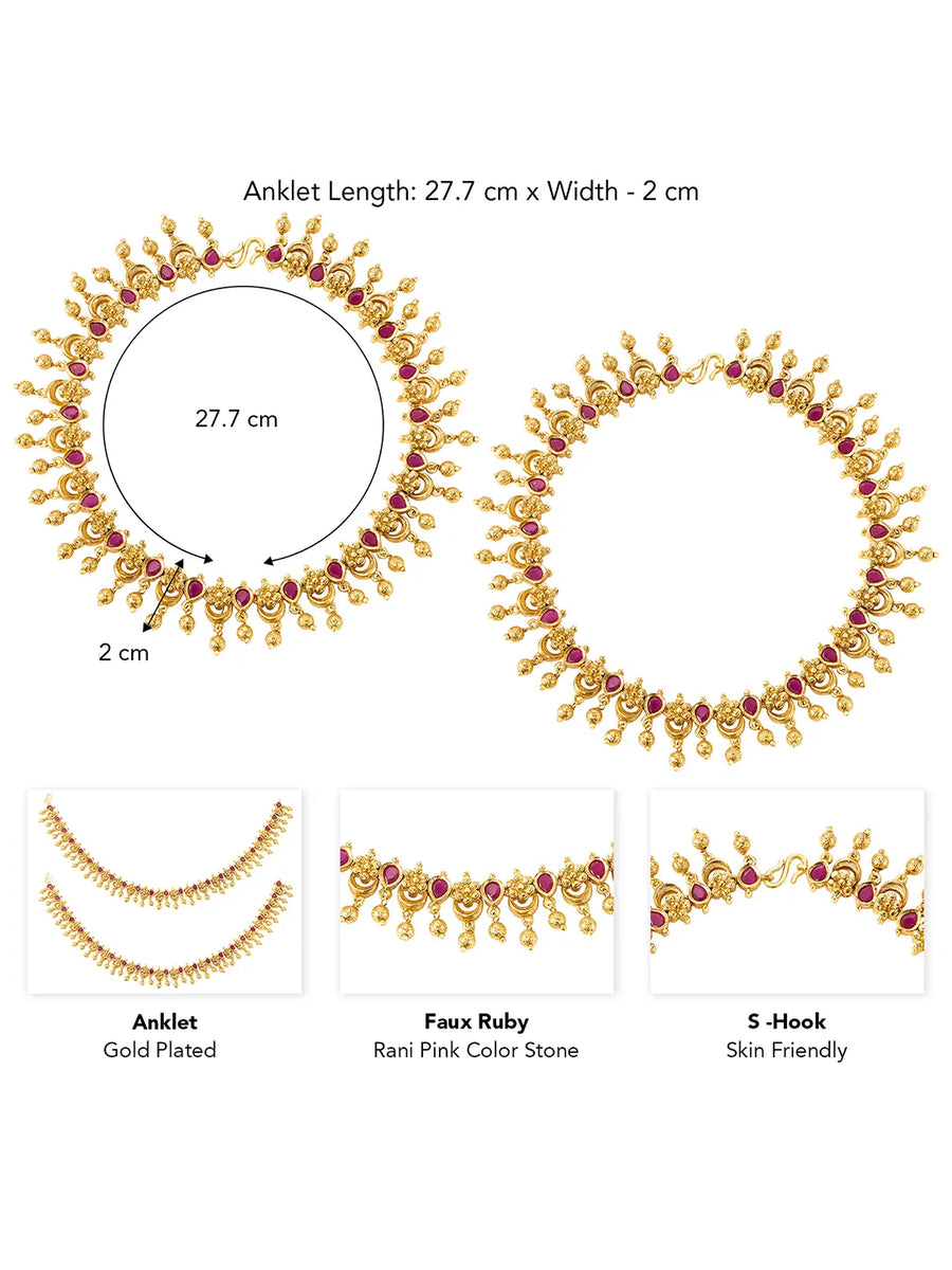 Pair of Traditional Carved Floral Anklets