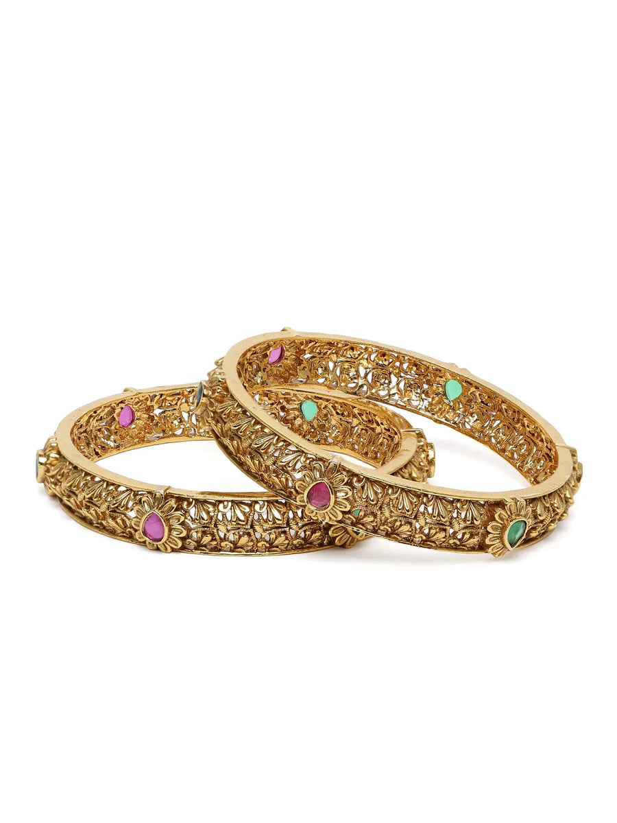 Heritage Sculpted Temple Bangle Set