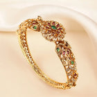 Elegant Kundan Floral Gold Bangle