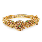 Elegant Kundan Floral Gold Bangle
