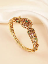 Elegant Kundan Floral Gold Bangle