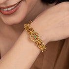 Elegant Kundan Floral Gold Bangle