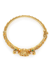 Elegant Kundan Floral Gold Bangle