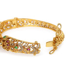 Elegant Kundan Floral Gold Bangle