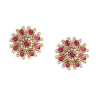 Heritage Charm Faux Ruby Stud Earrings