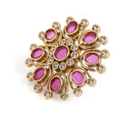 Heritage Charm Faux Ruby Stud Earrings