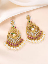 Dainty Pearl & Kundan Hanging Earrings