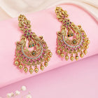 Peacock Ruby Temple Chandbali Drops