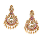 Peacock Ruby Temple Chandbali Drops