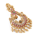 Peacock Ruby Temple Chandbali Drops