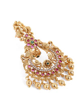 Peacock Ruby Temple Chandbali Drops