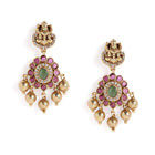 Temple Lakshmi Drops with Faux Ruby