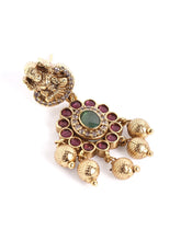 Temple Lakshmi Drops with Faux Ruby