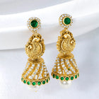 Shiny Kundan Jhumki Style Earrings