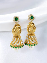 Shiny Kundan Jhumki Style Earrings