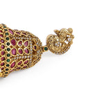 Royal Faux Ruby Dome Jhumka Earrings