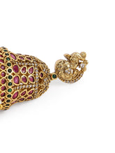 Royal Faux Ruby Dome Jhumka Earrings