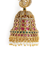 Royal Faux Ruby Dome Jhumka Earrings
