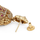 Royal Faux Ruby Dome Jhumka Earrings