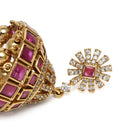 Sparkling CZ with Ruby Jhumka Earrings
