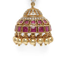 Sparkling CZ with Ruby Jhumka Earrings