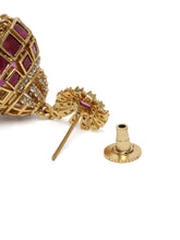 Sparkling CZ with Ruby Jhumka Earrings