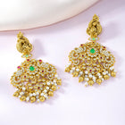 Pearl and CZ Long Dangle Earrings