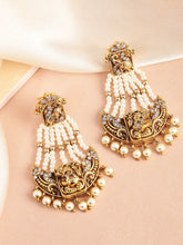 Divine Ganesha Motif Dangle Earrings - White