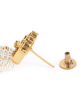 Divine Ganesha Motif Dangle Earrings - White