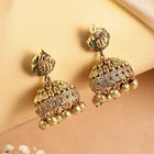 Peacock Glory Jhumkas with Kundan